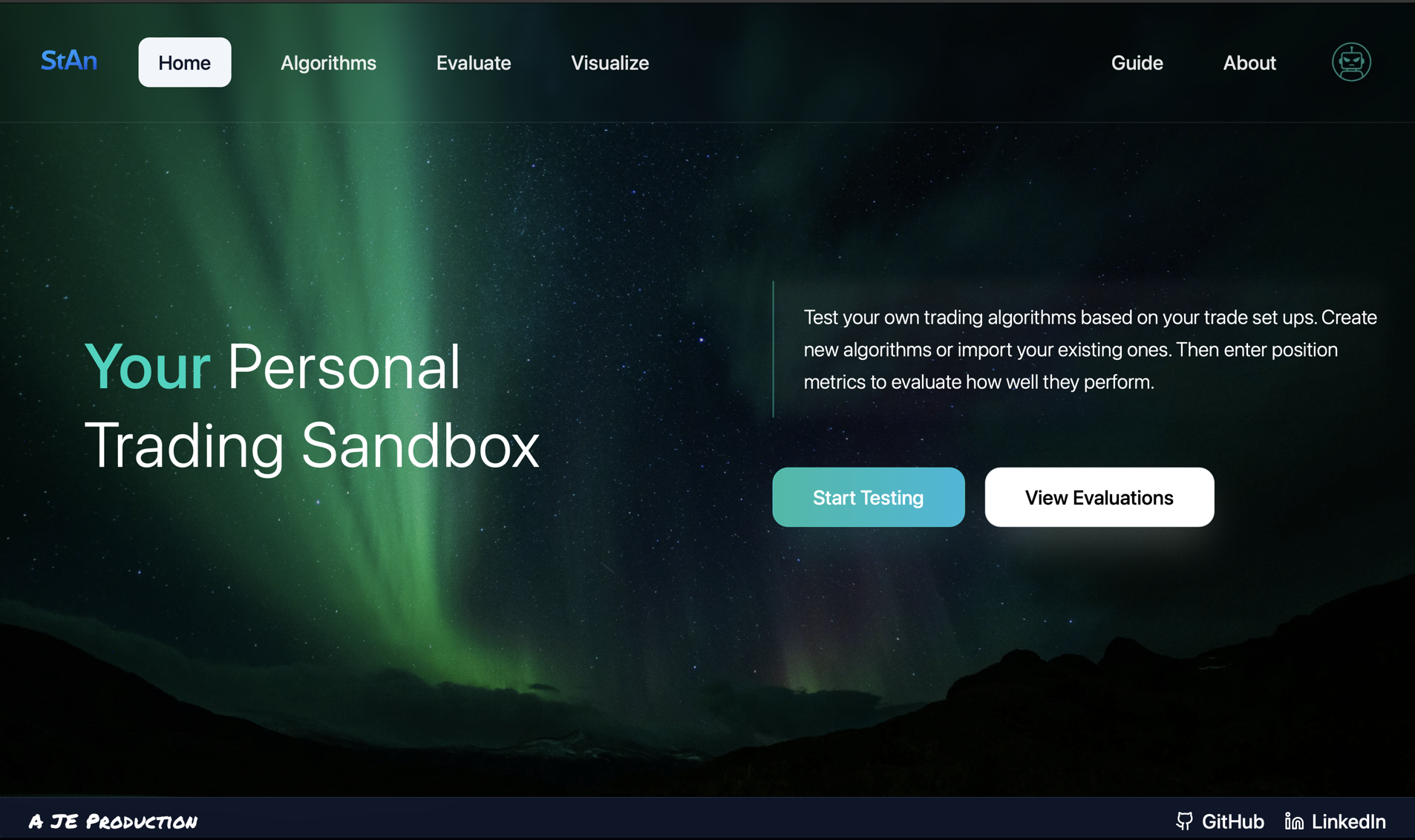 STAN (Trading Algo Analytics) preview